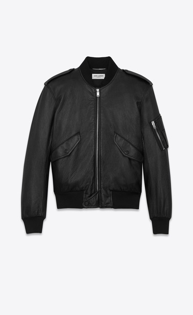 bomber jacket in slouchy leather
